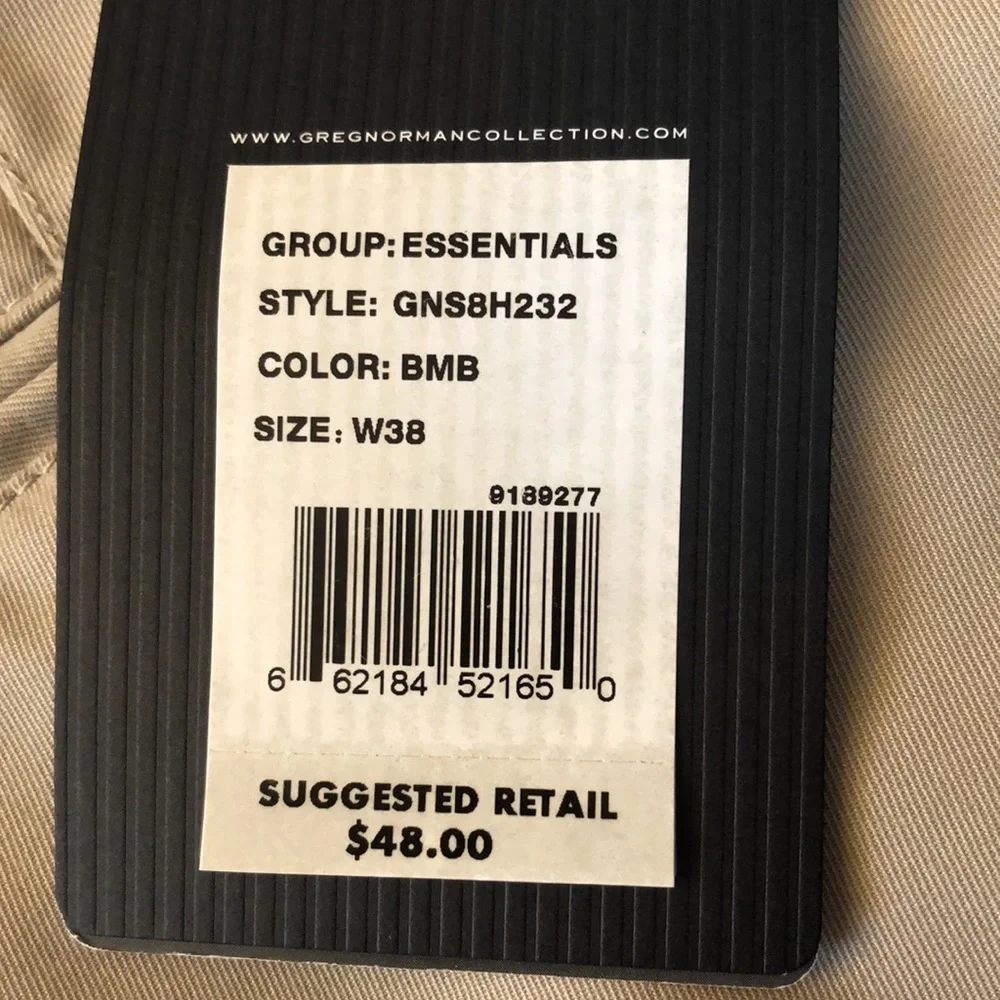 Greg Norman shorts men’s size 38 beige Flat Front retail price $48 NEW WITH TAGS - Picture 9 of 9